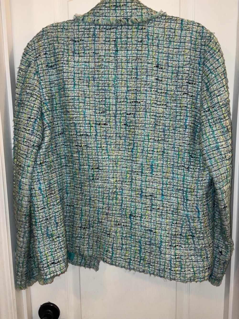 Dana Buchman Teal Multicolor Tweed Blazer - Picture 3 of 3